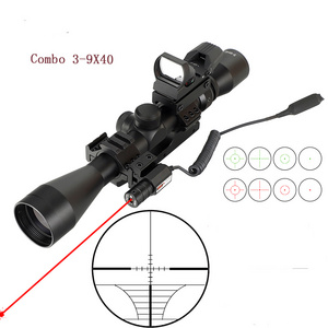 Factory   Combo  3-9X40 Tactical Optic Red Green Illuminated scope Holographic Reflex 4 Reticle Dot  for hunting