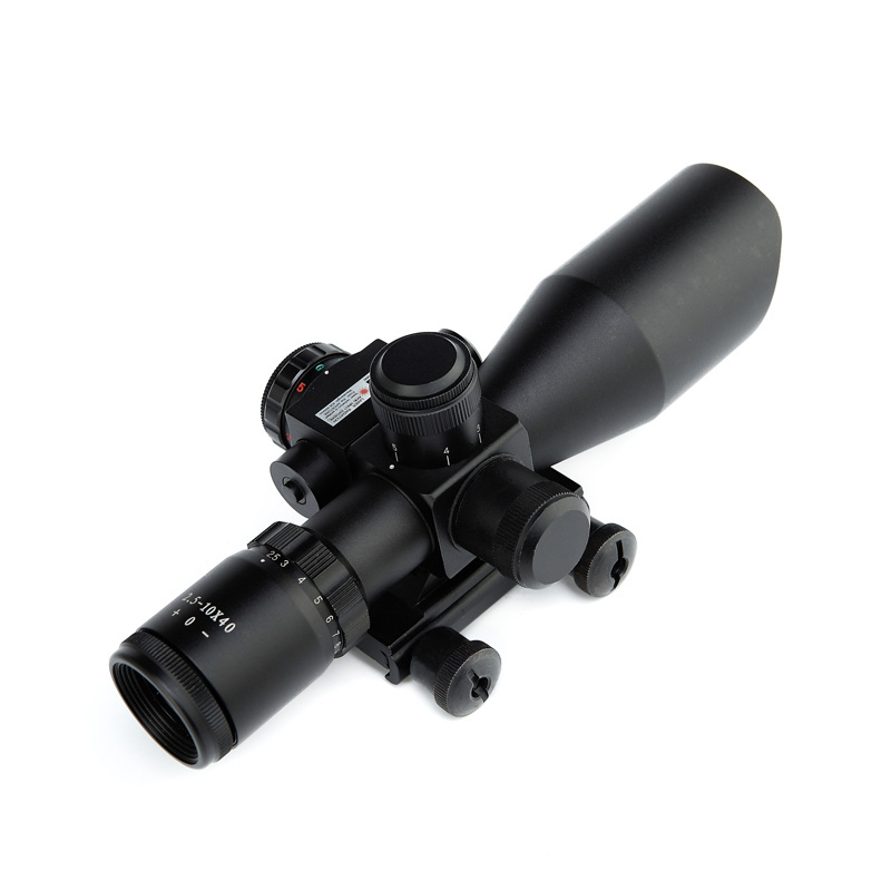 Compact 2.5-10x40 Red Green Illuminated Scope With Red Laser Combo Sight