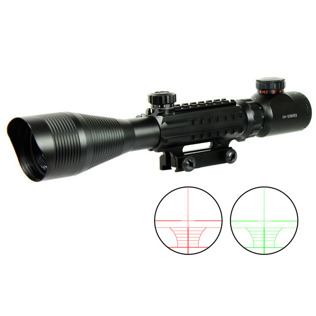 Combo Scope C4-12x50EG Dual Illuminated Scope+ 4 Holographic Reticle Red/Green Dot sight +Red laser