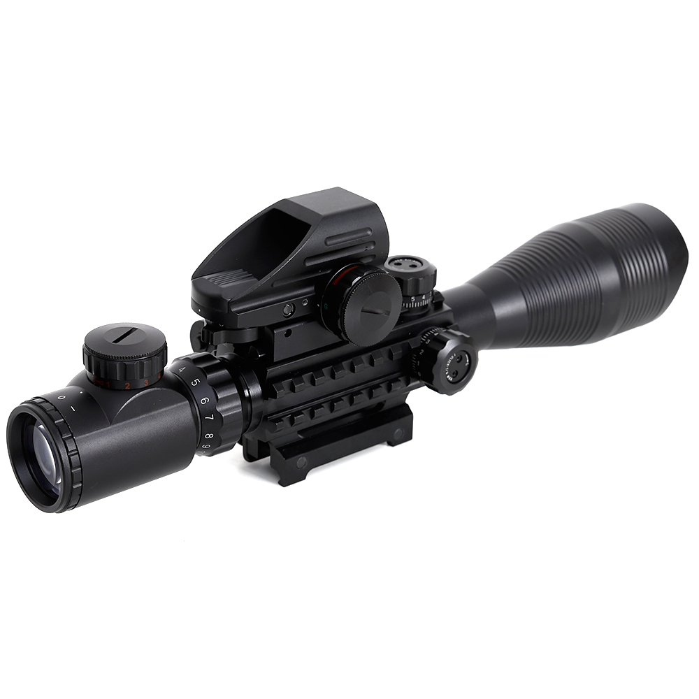 Combo Scope C4-12x50EG Dual Illuminated Scope+ 4 Holographic Reticle Red/Green Dot sight +Red laser