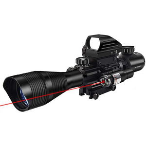 Combo Scope C4-12x50EG Dual Illuminated Scope+ 4 Holographic Reticle Red/Green Dot sight +Red laser