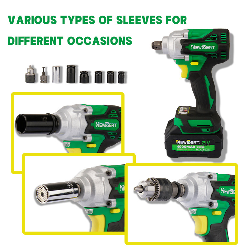 NewBeat 21V Electric cordless brushless Impact Wrench set 550N.m High Torque Power Wrenches Battery Heavy Duty Combo Tools