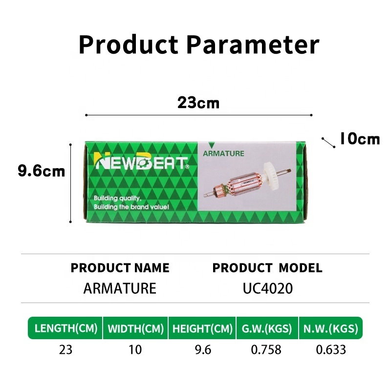 Newbeat UC4020 High Quality Best Power Tools Armature Commutator 100% Copper Armature Wire Hot Sale