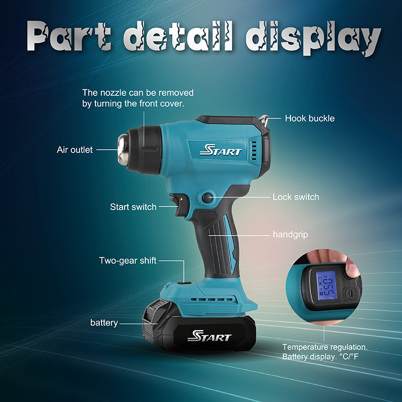 NewBeat Portable Mini Cordless Heat Gun Machine High Quality Power Tools Kit Rechargeable Heat Guns Battery Supplier