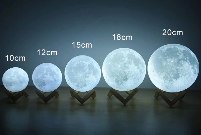 15CM 3D PLA PVC 16 Colors Touch Night Light With Remote Control and USB Rechargeable LED Moon Night Light