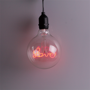 Wholesale Edison Retro G125 4w Globe Led Filament Lamp Love Home Dream Word Design Curved Filament LED Bulb