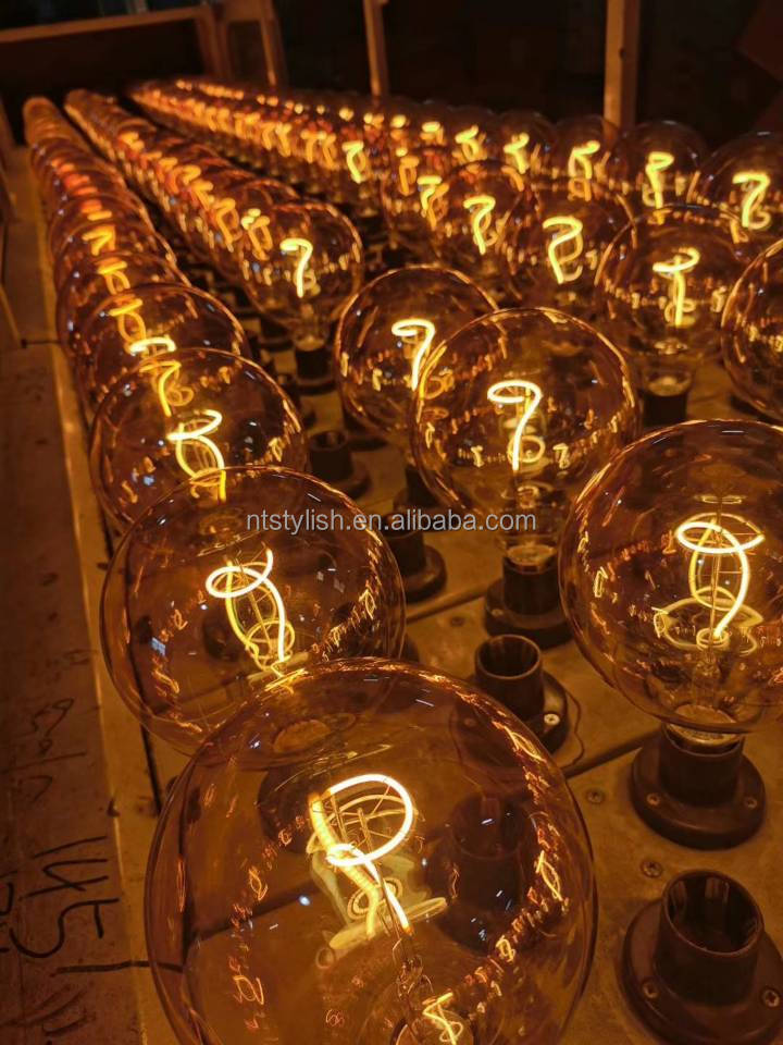 Wholesale Edison Retro G125 4w Globe Led Filament Lamp Love Home Dream Word Design Curved Filament LED Bulb