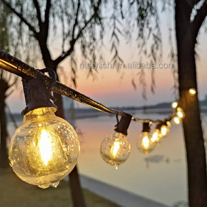 G40 Solar Light Outdoors Street Garland Bulbs String Lights Shatterproof Plastic Bulb Outdoor LED Solar Lamp For Garden