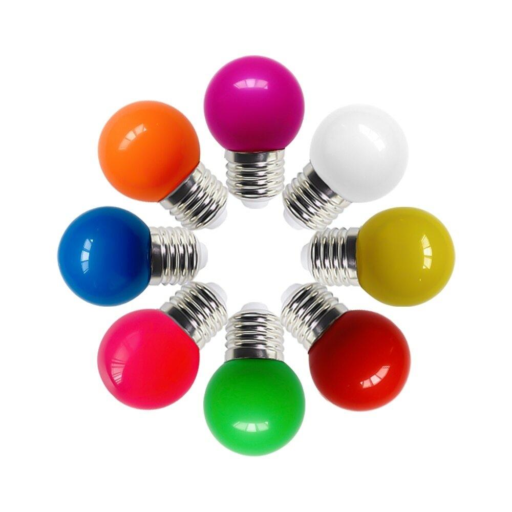 E27 PC Colorful Led Bulb G45 Globe Lamps RGB Spotlight 220V Light Bulbs for Garden Party String Decorative Light