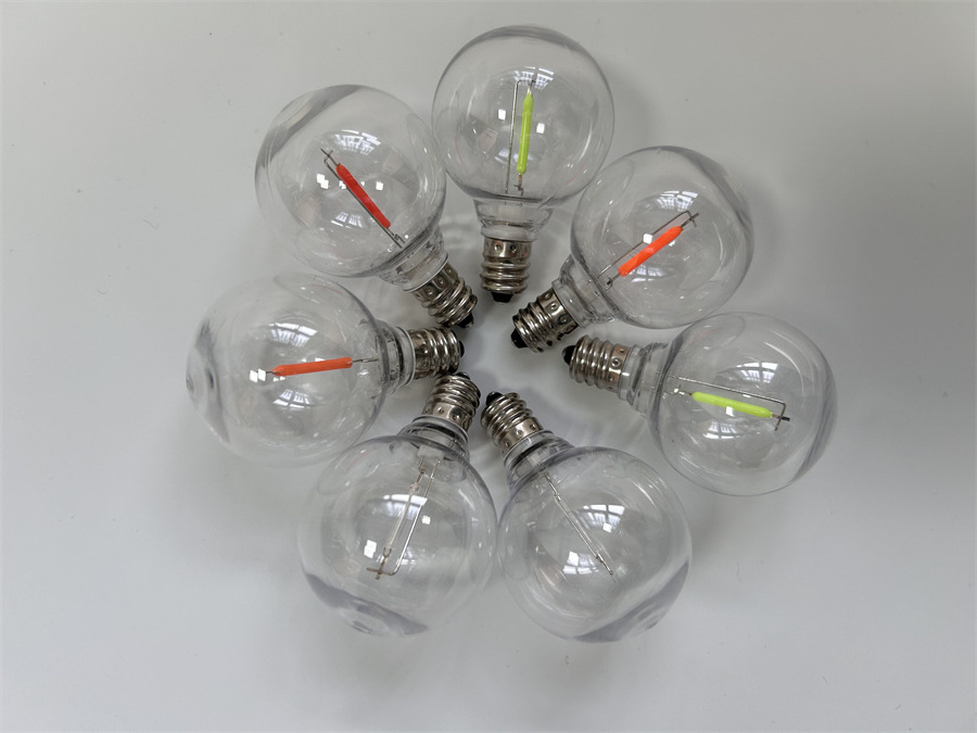 LED String Lights Replacement G40 0.6W Bulb E14 E12 Warm White 2700K Glass Light Bulbs 360 Degree LED Mini Globe Bulb