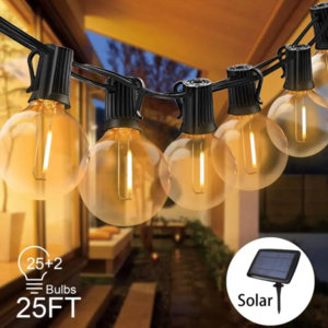 Solar-powered string lights tungsten bulb glass plastic G40LED Christmas Festival garden decorative lamp g40 bulb light string