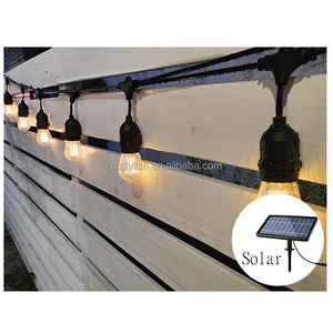 Solar Light Outdoors Street Garland Bulbs String Lights Shatterproof E26 Plastic Edison Bulb Outdoor LED Solar Lamp For Garden