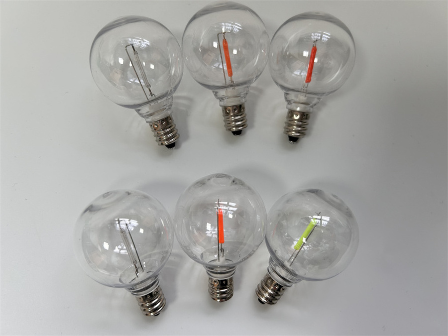 Factory Waterproof Outdoor String Lights Replacement 1W 10W Glass Clear Bulbs E12 G40 LED Bulb String Light Bulbs