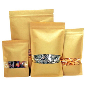 2024 Reusable zip lock bags mini kraft zipper paper bag 16x22cm