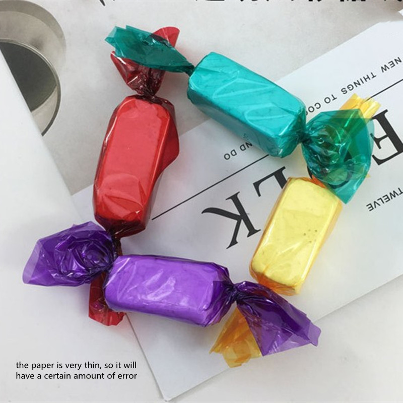 Eco friendly plastic candy wrappers tear away twist candy wrapper with custom size