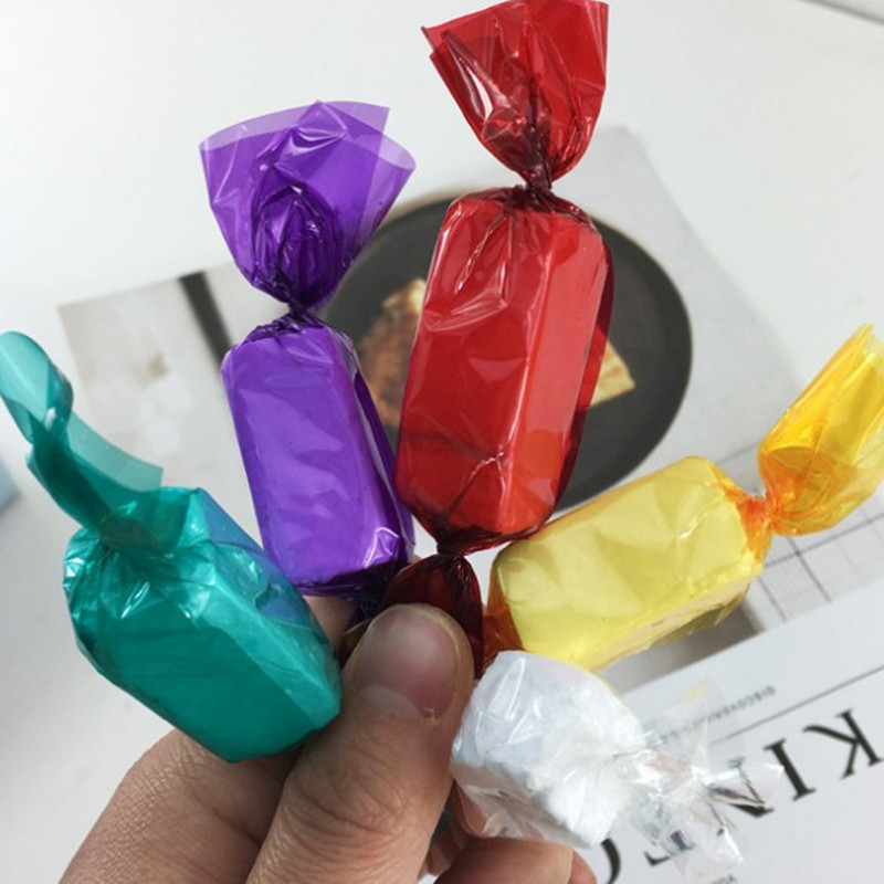 Eco friendly plastic candy wrappers tear away twist candy wrapper with custom size