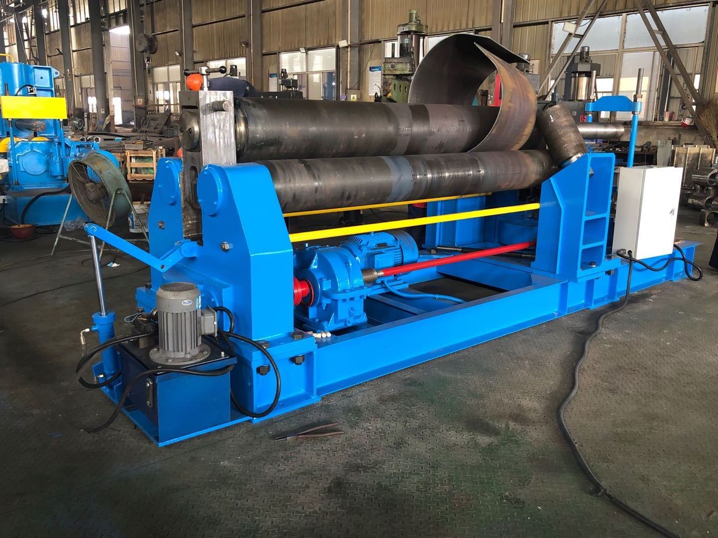 w11 8*2500 electricity generation coil winding tensioner  aluminum sheet roll 3 roller rolling plate machine