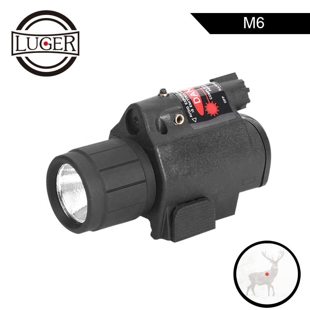 LUGER high quality Red Laser Sight and LED Flashlight with 20mm Mount Flash Light Combo