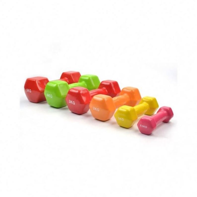 Reapbarbell  Customizable Different Weight Colorful Vinyl Dipping Triangle Head Dumbbell