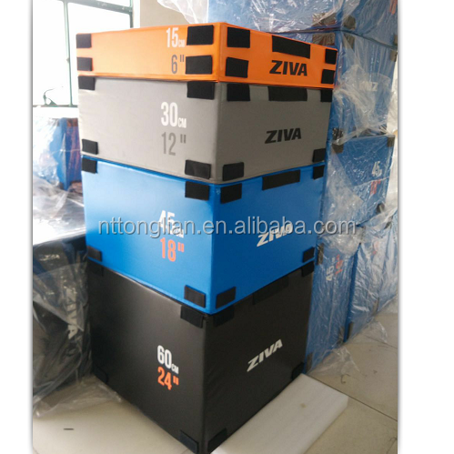 Gym Use Soft Foam Plyometric Box , Jumping Plyo Box