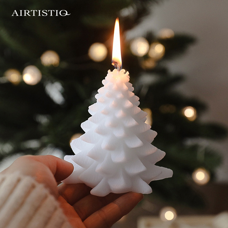 Wholesale custom christmas decoration best selling beeswax christmas tree scented candle