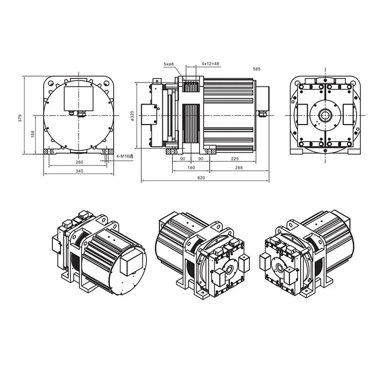 Low Price Gearless Elevator Motor Elevator Traction Machine for Sale