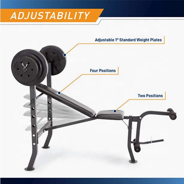 Adjustable Folding Workout Station Bench Press Rack