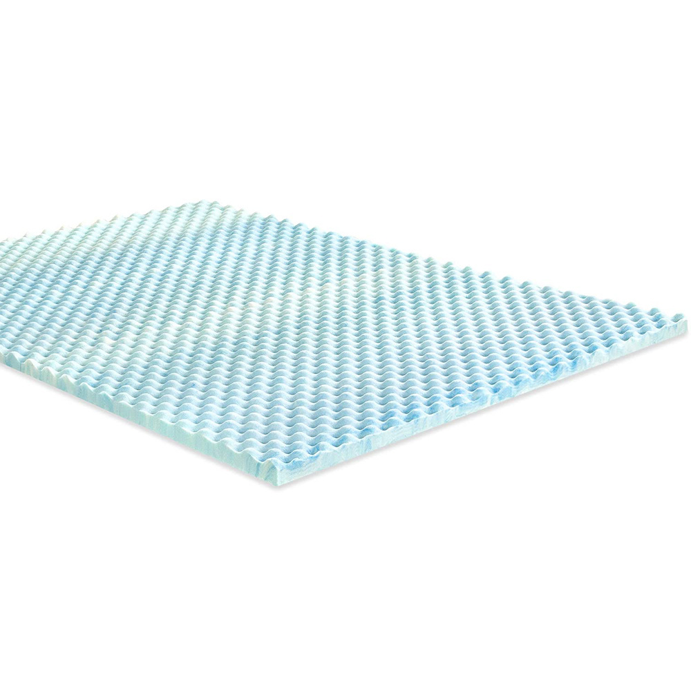 OEM Convoluted Design Egg Crate Cooling Mattress Topper Pressure Relief Gel Memory Foam Mattress Pad