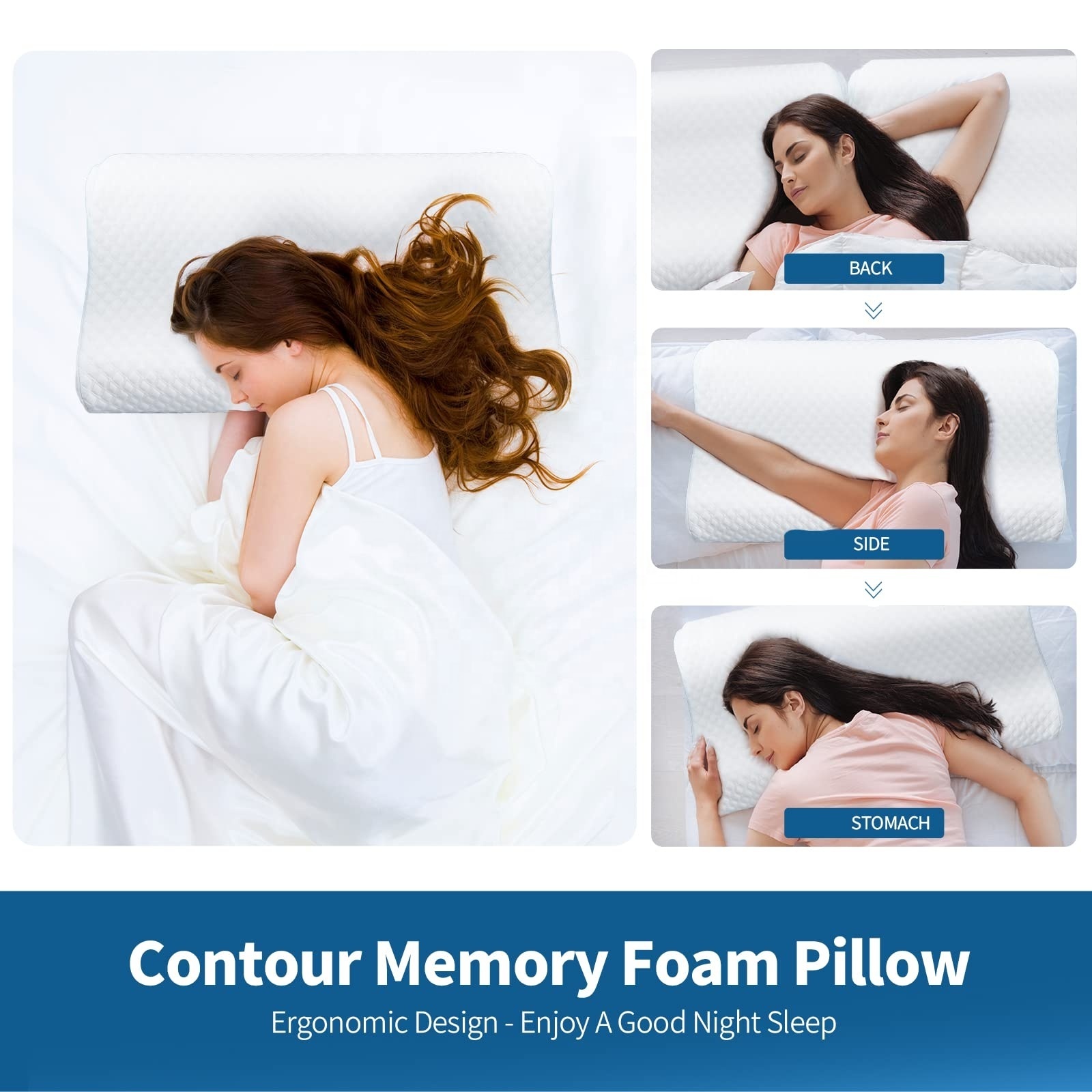 Orthopedic Support For Neck Shoulder Pain Ergonomic Cervical Contour Luxury Memory Foam Pillow