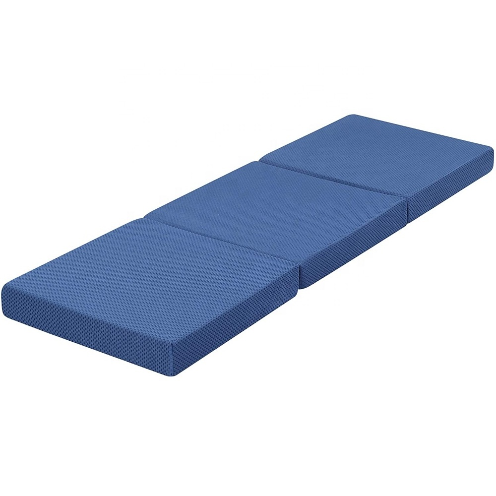 OEM tri fold guest mattress orthopedic trifold tri fold memory foam folding foldable mattress