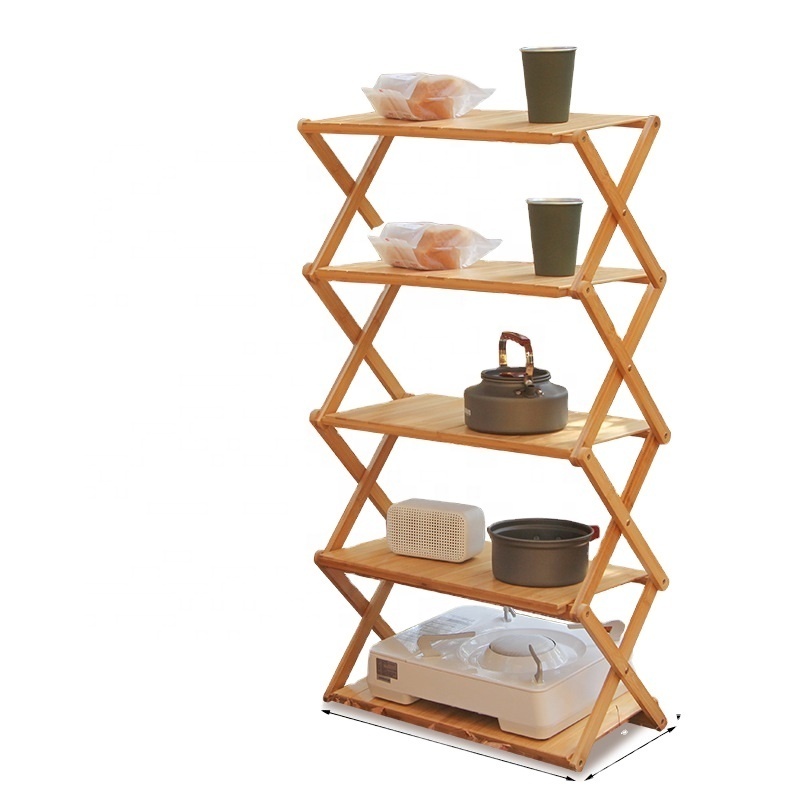 High Quality Folding Multifunctional Bamboo and Wood Shelving Wholesale from China Supplier for Camping Furniture