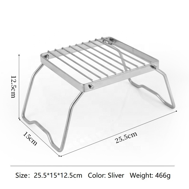 Folding Backpacking Camping Stove Oven BBQ Grill Rack Stand Rack Stainless Steel Folding Camping Barbecue