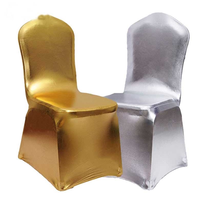 Luxury Gold Chair Covers Universal Stretch Chair Slipcovers Protector for Wedding  Banquet and Party