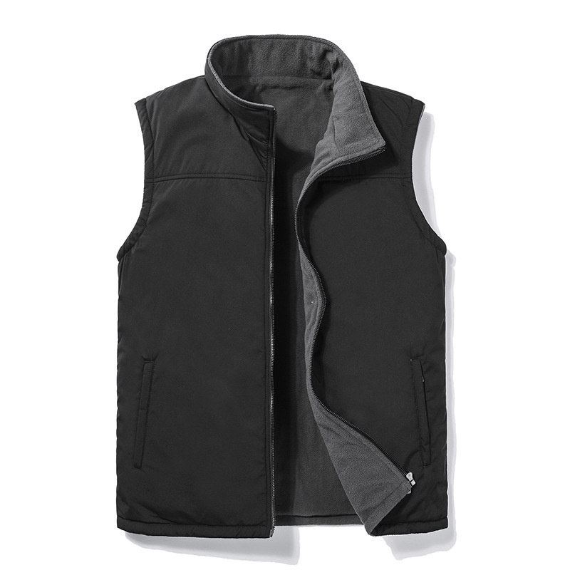 Wholesale Winter Custom Softshell Jacket  Fleece Vest Men Polyester Windproof Utility Vest Men Black Fleece Vest