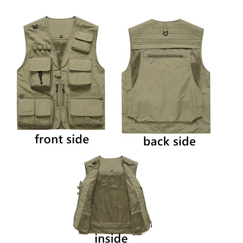 Vestes Pour Hommes Soft Shell Multi Pocket Photography Quick Dry Vest Life Jacket Outdoor Fishing And Hunting Vest For Men