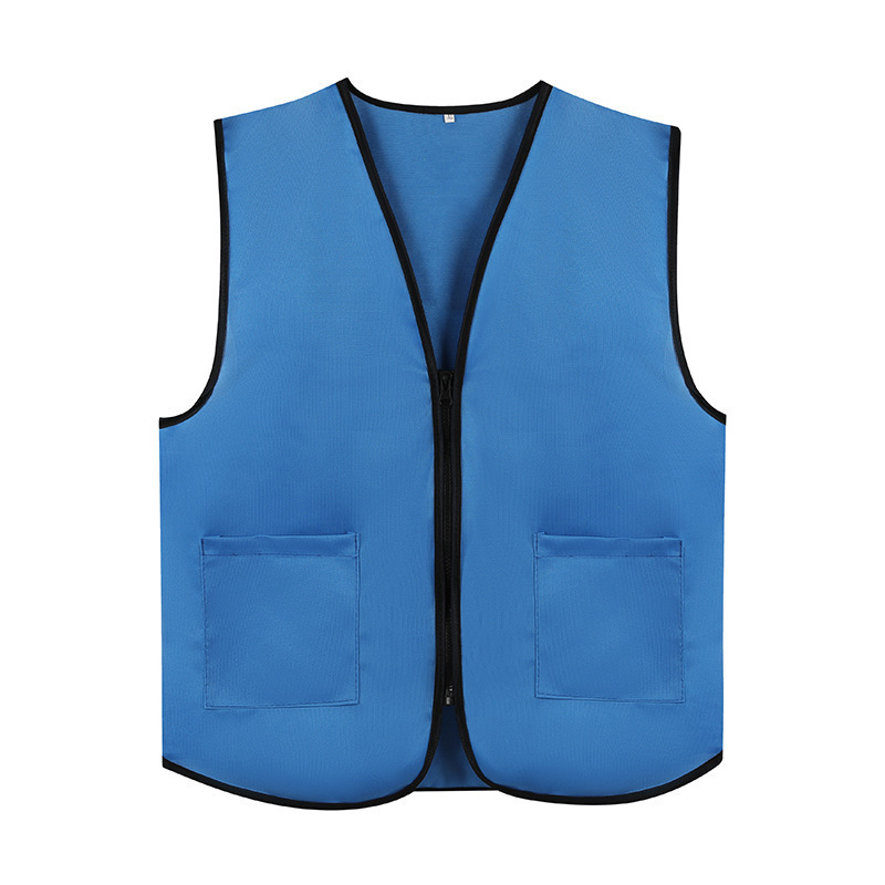 Adult Supermarket Uniform Vest Activity Vest Clerk Workwear Custom Zipper Volunteers Event Vest