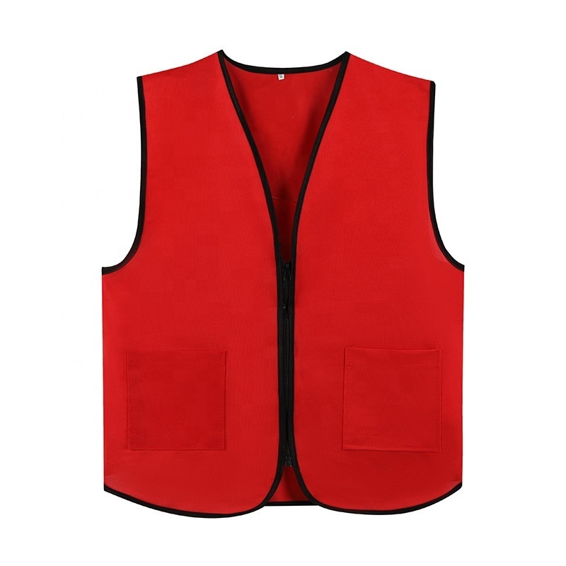 Adult Supermarket Uniform Vest Activity Vest Clerk Workwear Custom Zipper Volunteers Event Vest