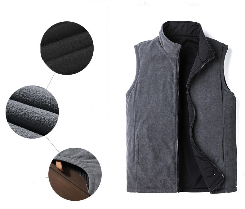 Wholesale Winter Custom Softshell Jacket  Fleece Vest Men Polyester Windproof Utility Vest Men Black Fleece Vest