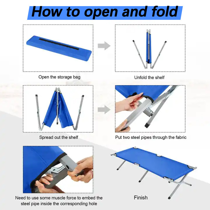 Rouser Outdoor Camp Portable Ultralight Foldable Folding Camping Emergency Beds for Adults