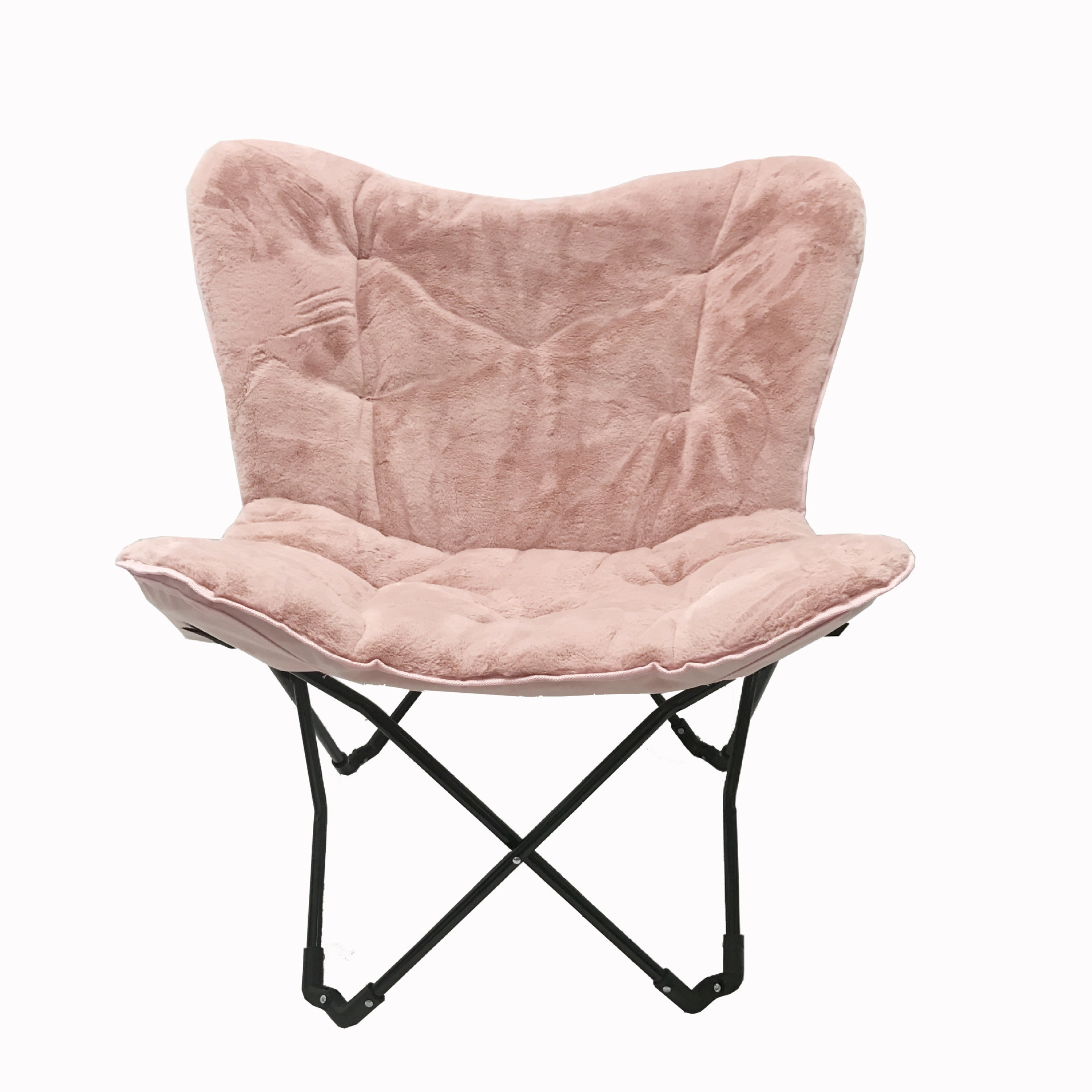 Rouser Outdoor Portable Cotton Folding Faux Fur Garden Furniture Living Room Camping Glamping Butterfly Chair