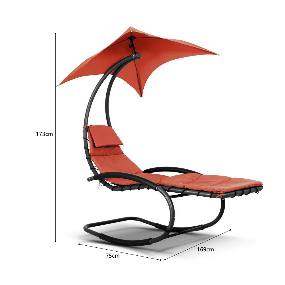 Rouser Outdoor Garden Furniture Hanging Camping Chairs Patio Swings Garden Lounger Chair with Canopy