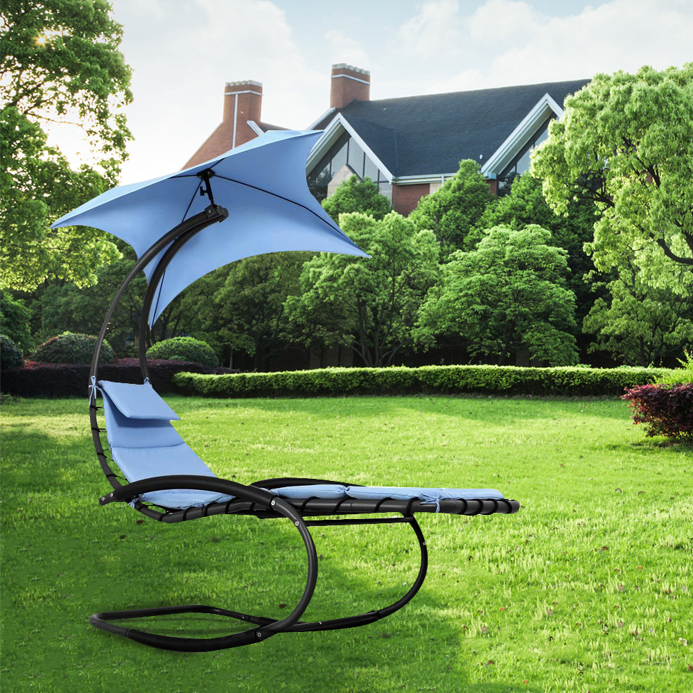 Rouser Outdoor Garden Furniture Hanging Camping Chairs Patio Swings Garden Lounger Chair with Canopy