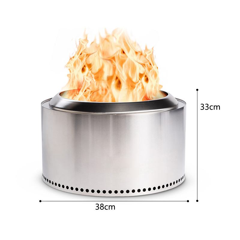 Rouser Outdoor Solo Campfire Stove Smokeless Stainless Steel 201 Portable Fire Pit