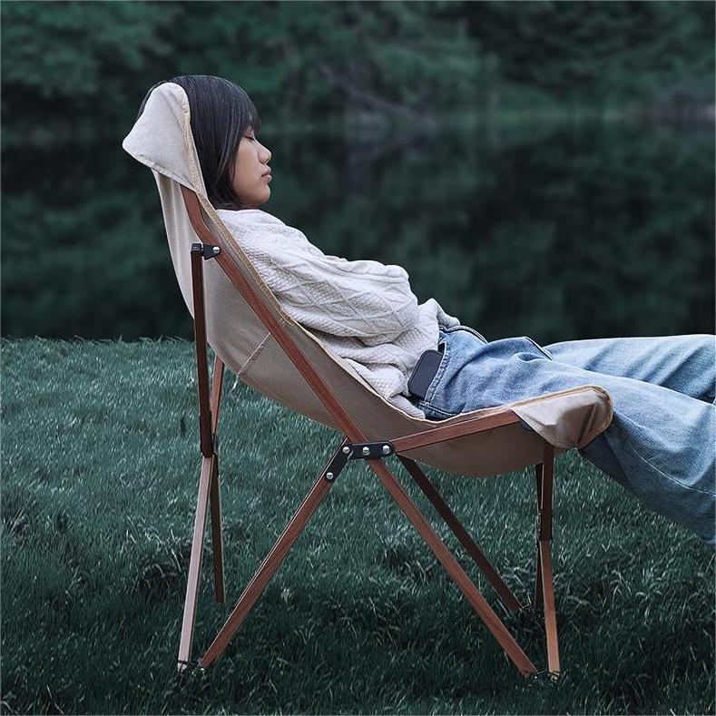 Rouser Outdoor Comfy Touring Outdoor Lightweight Collapsible Camp Picnic Portable Oxford Folding Moon Butterfly Camping Chair