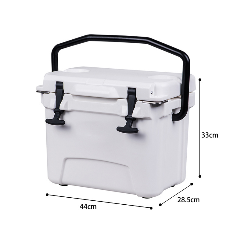 Rouser Outdoor Large Mini 10QT Space Camping Fish Medical Car Plastic Corona Ice Cream Chest Cooler Box  with Wheel