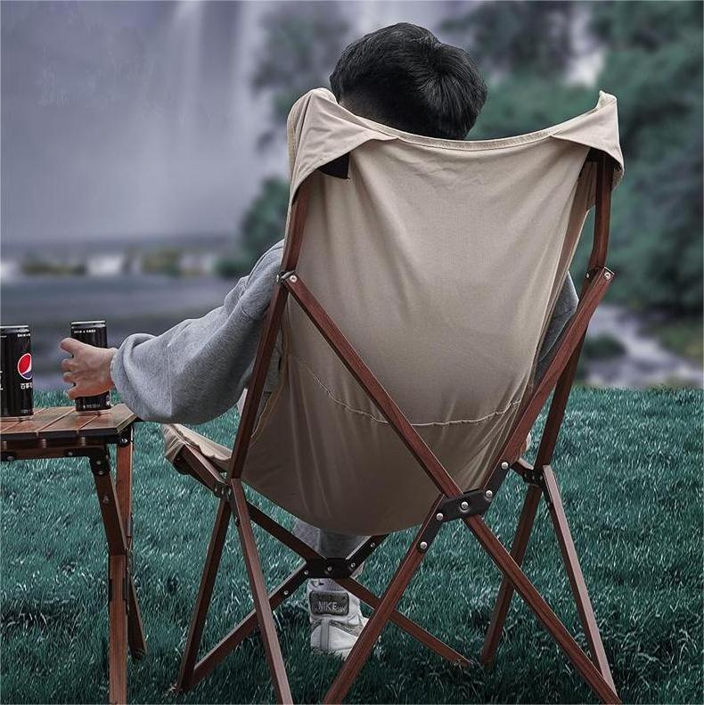 Rouser Outdoor Comfy Touring Outdoor Lightweight Collapsible Camp Picnic Portable Oxford Folding Moon Butterfly Camping Chair