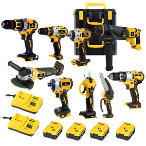 20v dewa cordless drills power tool sets combo kit electric power wrenches concrete impact drill and grinder tool set