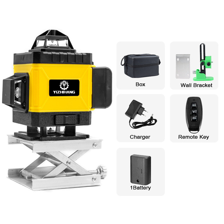 AGL91 Wholesale Price Rechargeable Digital 16 Lines Green Beam 4D Laser Level Wall Decoration Laser Leveling