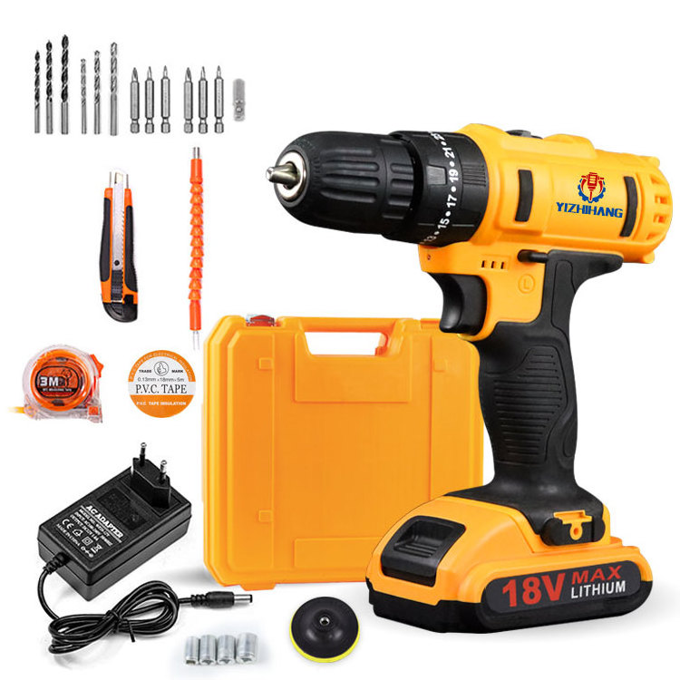 New 21v Impact Electric Drill Variable Speed Impact Electric Screwdrivers 1500MAh Cordless Drill Lithium Battery