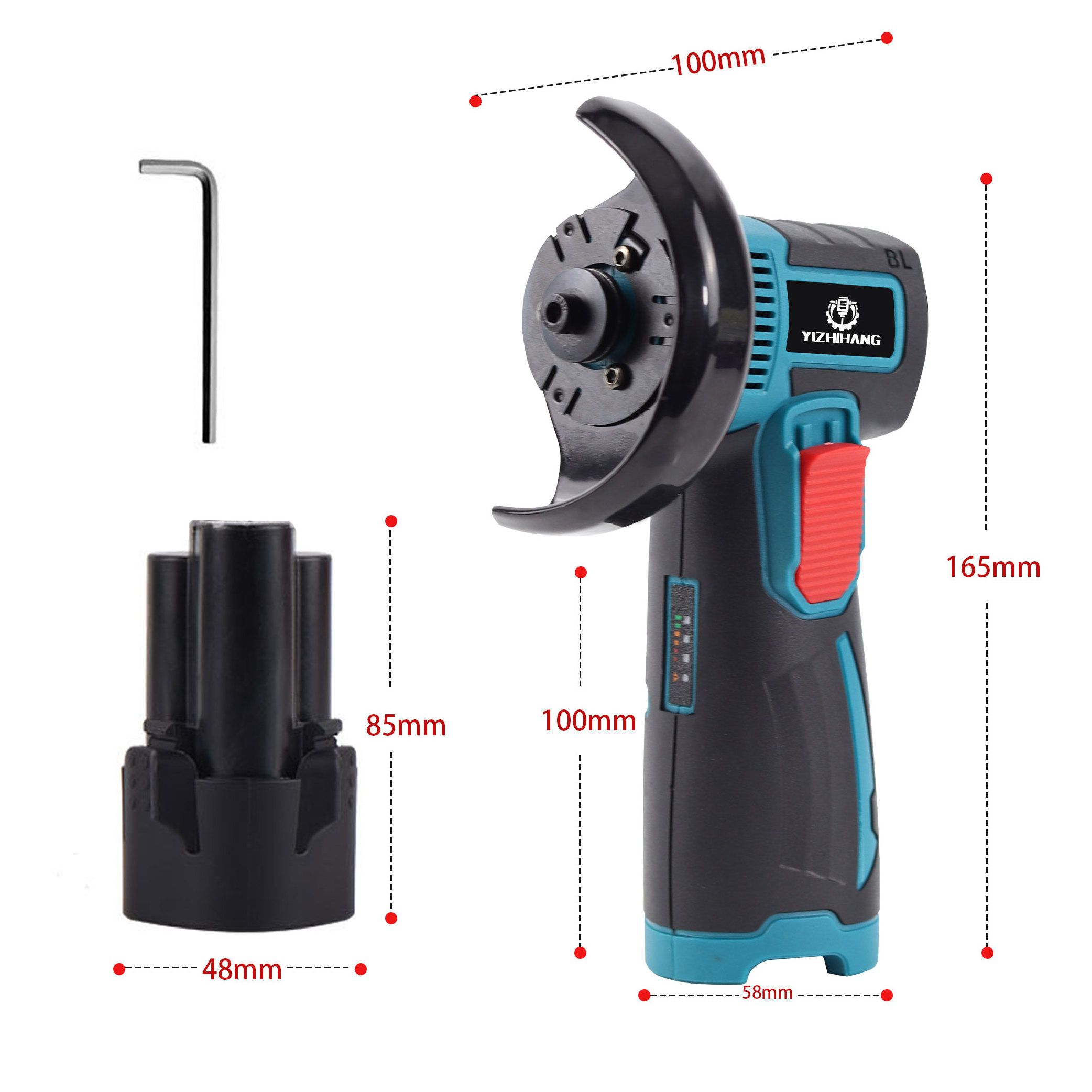 FJMJ 12V Brushless Cordless Angle Grinder Mini Cutter Polishing Machine Diamond Cutting Power Tool Mini Grinder